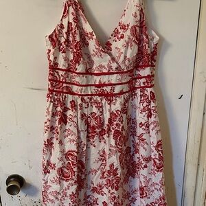 Robbie Bee Floral Red and White Dress